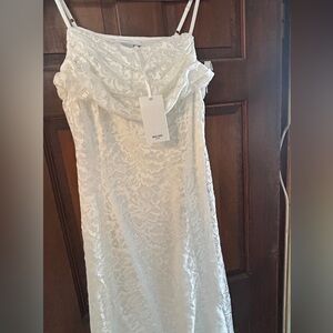 Grace Karin Strapless White Lace Dress